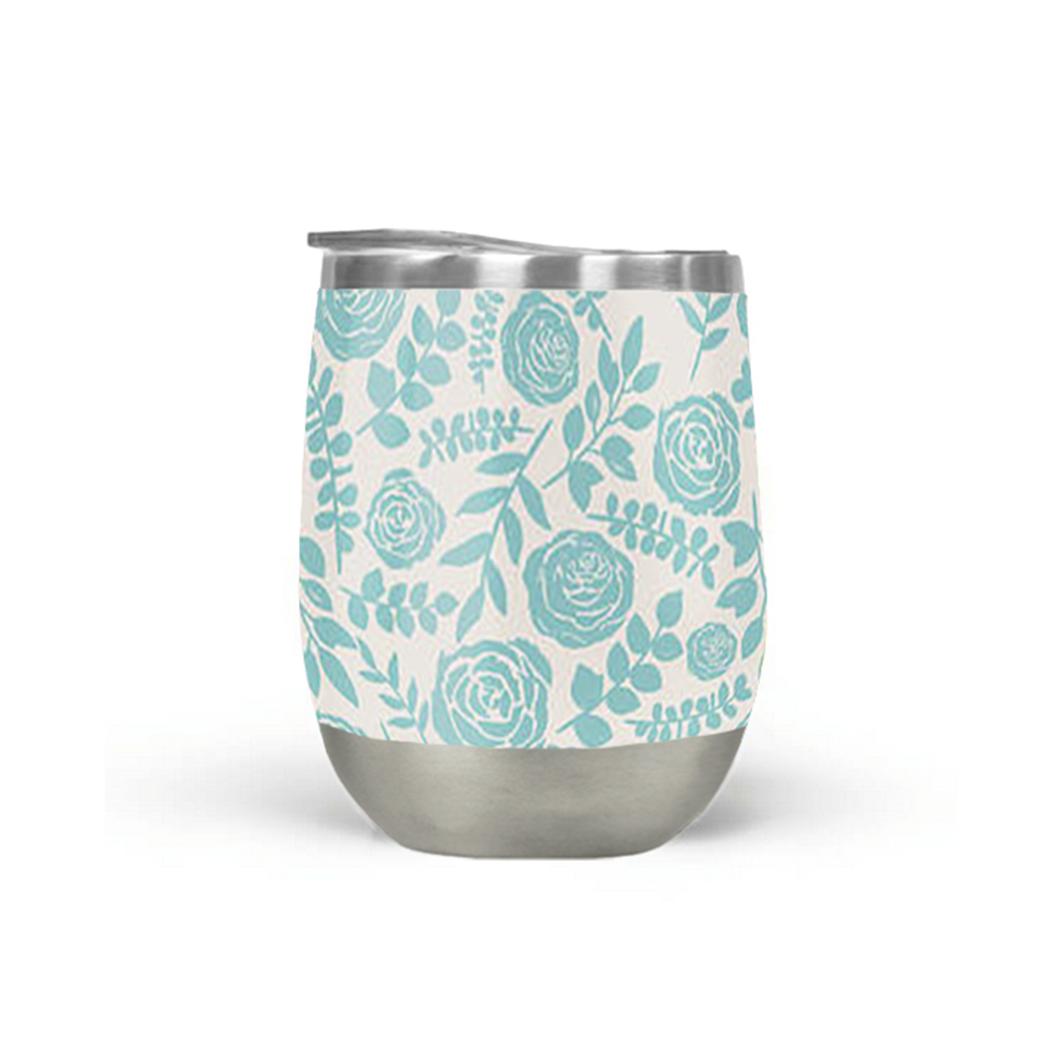 Baby Blue Floral Tumbler