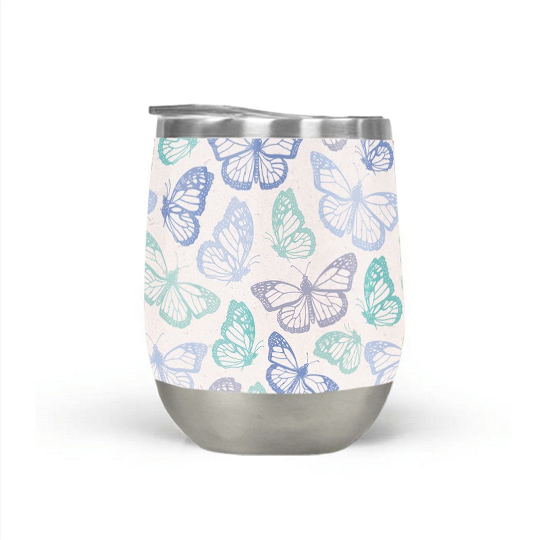 Purple and Green Butterfly Tumbler