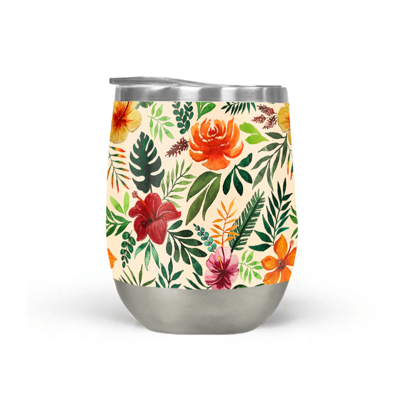 Tropical Watercolor Floral Tumbler